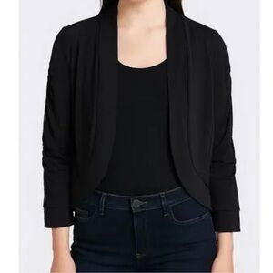 JESSICA HORWARD Black open front Cropped Shrug Sweater Women’s Medium NWT NEW